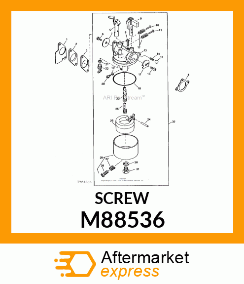 SCREW, SHAFT LENGTH 5 MM M88536