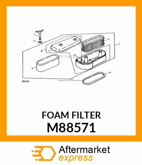 ELEMENT, FOAM AIR FILTER M88571