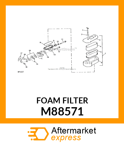 ELEMENT, FOAM AIR FILTER M88571