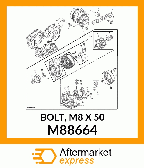 BOLT, M8 X 50 M88664