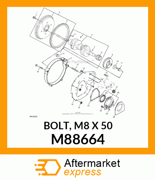 BOLT, M8 X 50 M88664