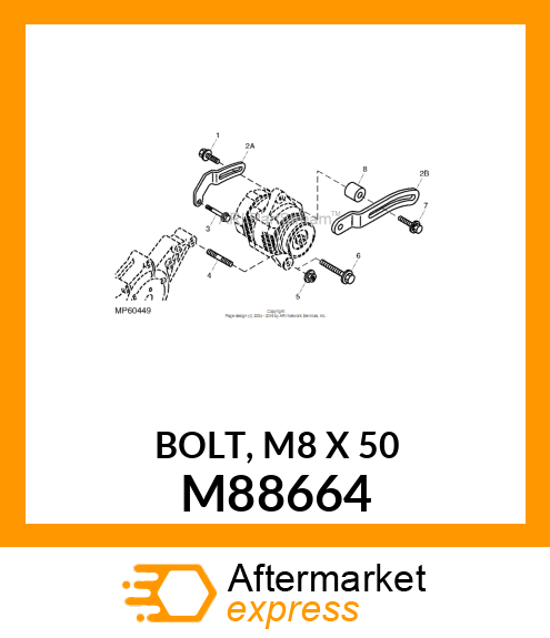 BOLT, M8 X 50 M88664