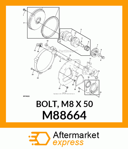 BOLT, M8 X 50 M88664