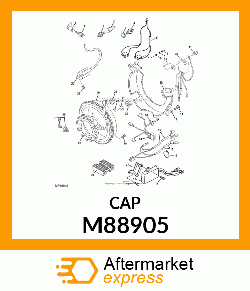 CAP, SPARK PLUG M88905