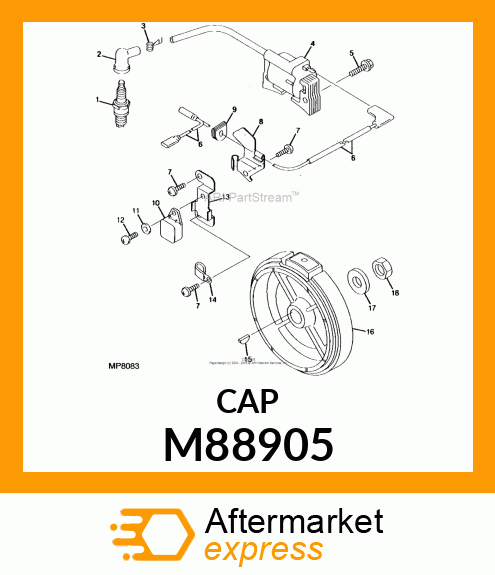 CAP, SPARK PLUG M88905