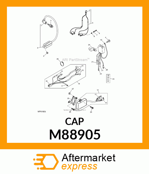 CAP, SPARK PLUG M88905