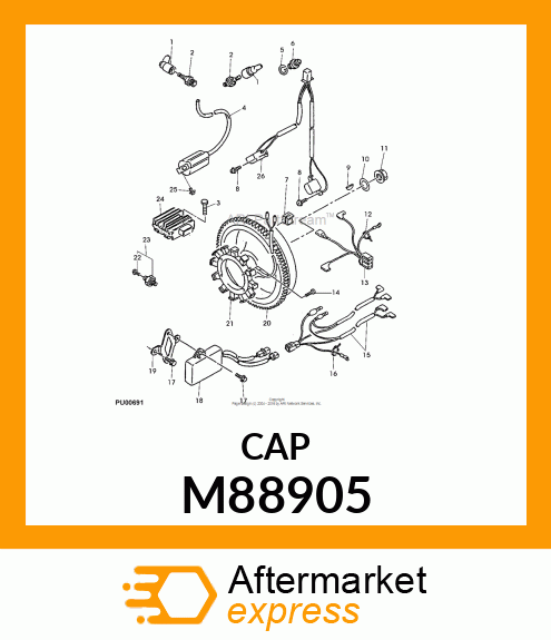 CAP, SPARK PLUG M88905