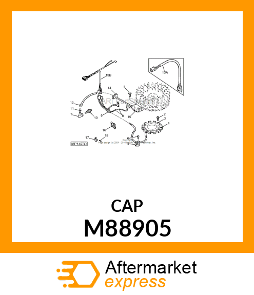 CAP, SPARK PLUG M88905