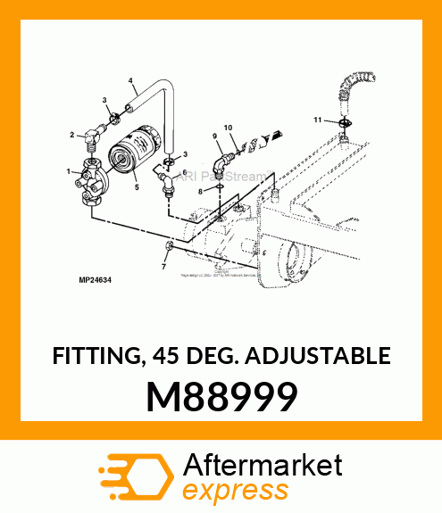 FITTING, 45 DEG. ADJUSTABLE M88999