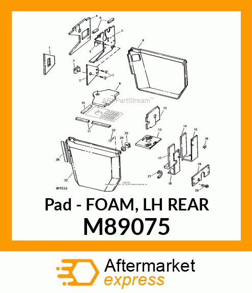 Pad - FOAM, LH REAR M89075
