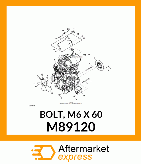 BOLT, M6 X 60 M89120