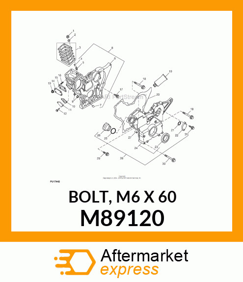 BOLT, M6 X 60 M89120