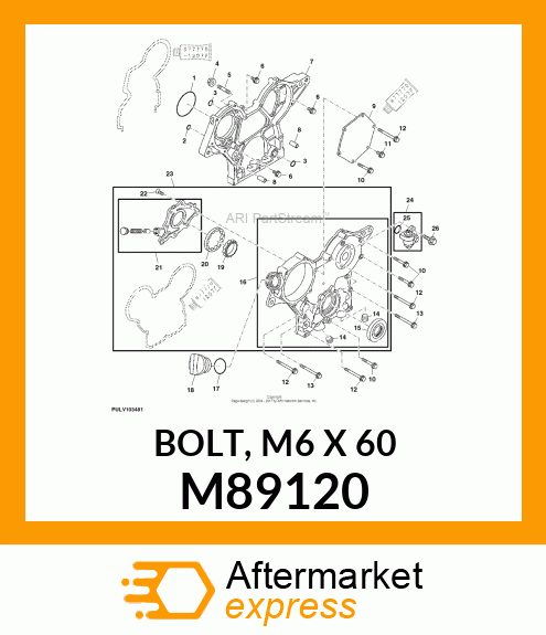 BOLT, M6 X 60 M89120