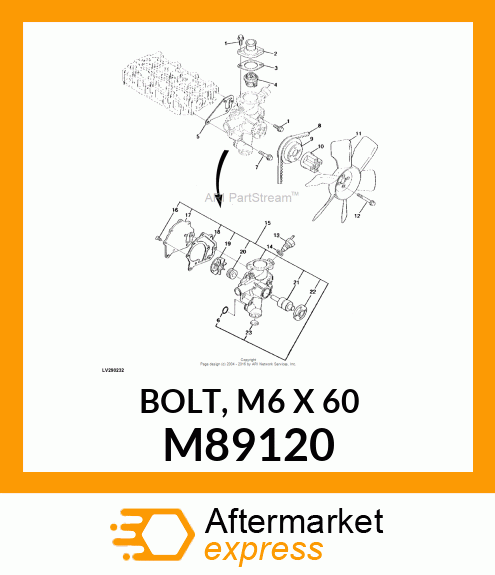 BOLT, M6 X 60 M89120