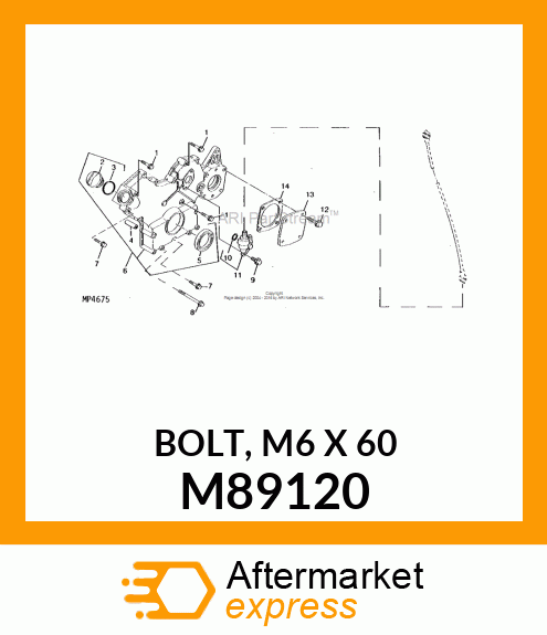 BOLT, M6 X 60 M89120