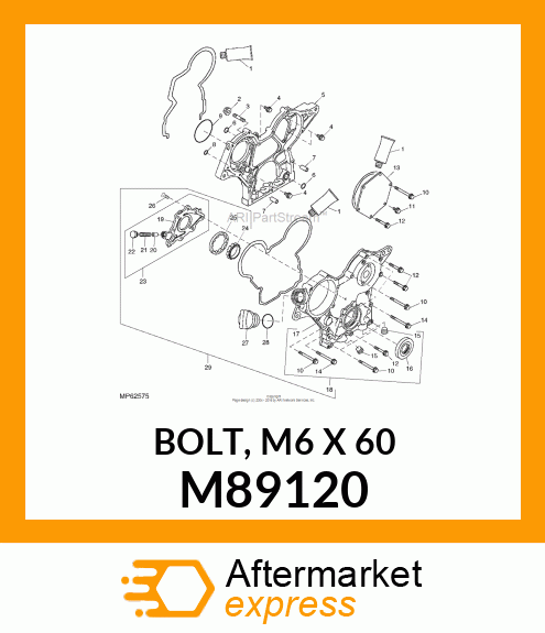 BOLT, M6 X 60 M89120