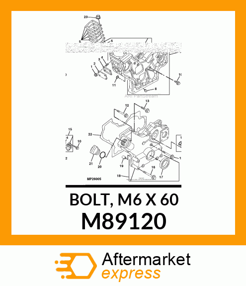 BOLT, M6 X 60 M89120