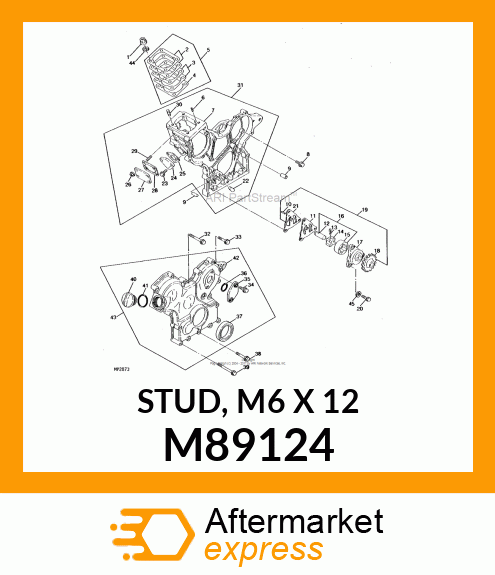 STUD, M6 X 12 M89124