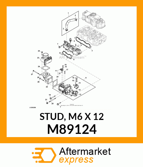 STUD, M6 X 12 M89124