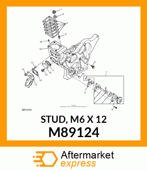 STUD, M6 X 12 M89124