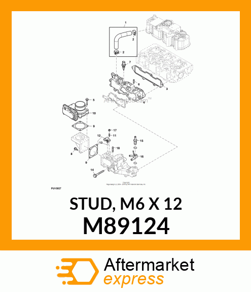 STUD, M6 X 12 M89124