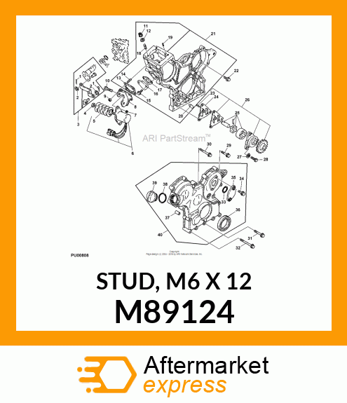 STUD, M6 X 12 M89124