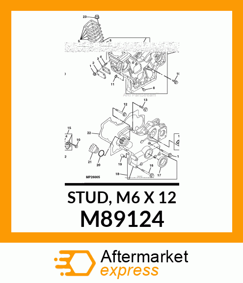 STUD, M6 X 12 M89124