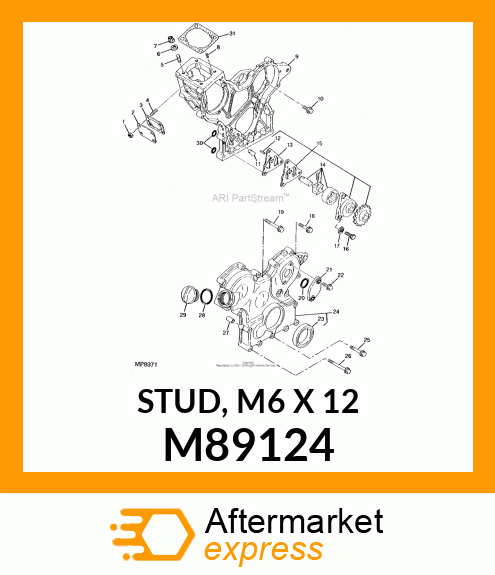 STUD, M6 X 12 M89124