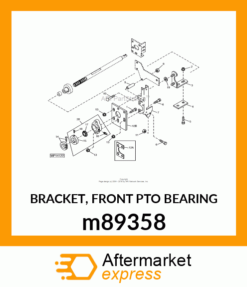 BRACKET, FRONT PTO BEARING m89358