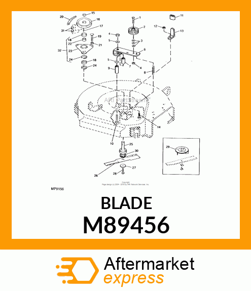 30 In. (76.2 cm) Low Lift Mower Blade M89456