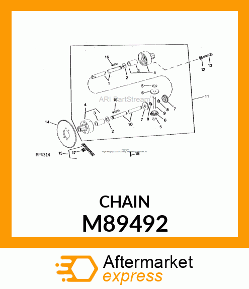 CHAIN, ROLLER DRIVE 102 X 420 M89492