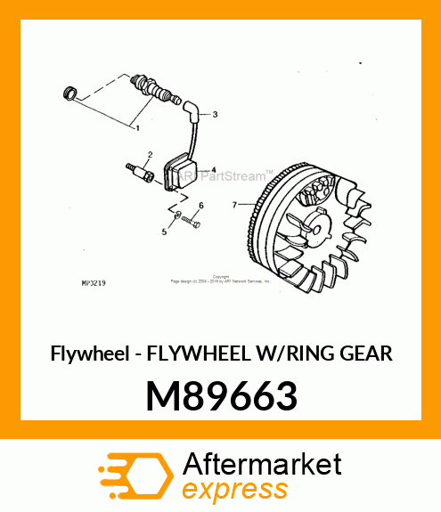 Flywheel - FLYWHEEL W/RING GEAR M89663