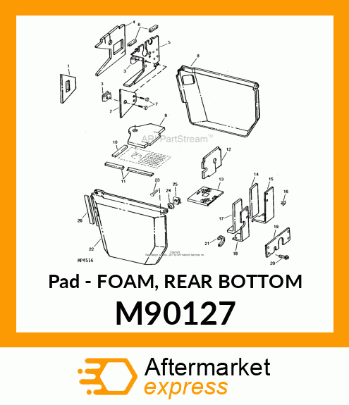 Pad - FOAM, REAR BOTTOM M90127