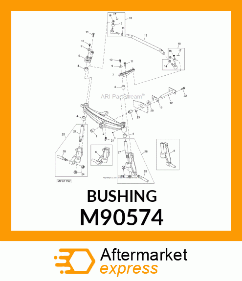 BUSHING, AXLE PIVOT TUBE M90574