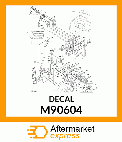 LABEL, HYDRAULIC CONTROL LEVER M90604