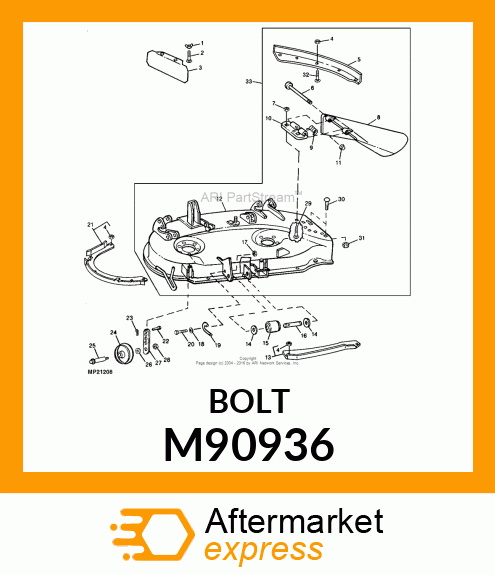 BOLT, REAR GAGE WHEEL SHOULDER M90936