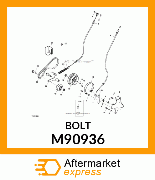 BOLT, REAR GAGE WHEEL SHOULDER M90936