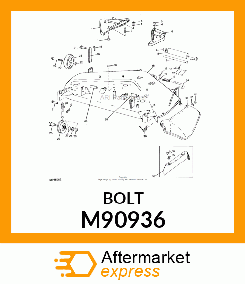 BOLT, REAR GAGE WHEEL SHOULDER M90936