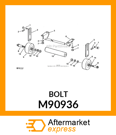 BOLT, REAR GAGE WHEEL SHOULDER M90936