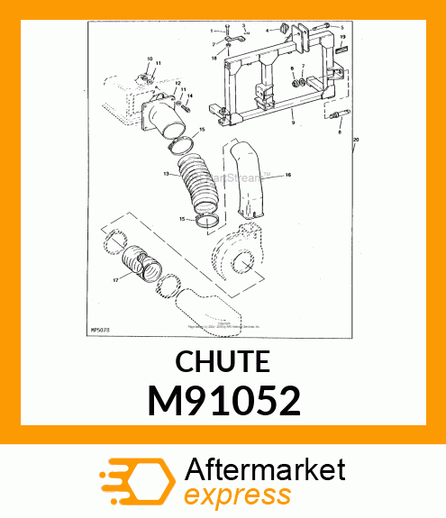 CHUTE, CHUTE, BLOWER M91052