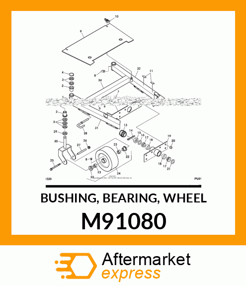 BUSHING, BEARING, WHEEL M91080