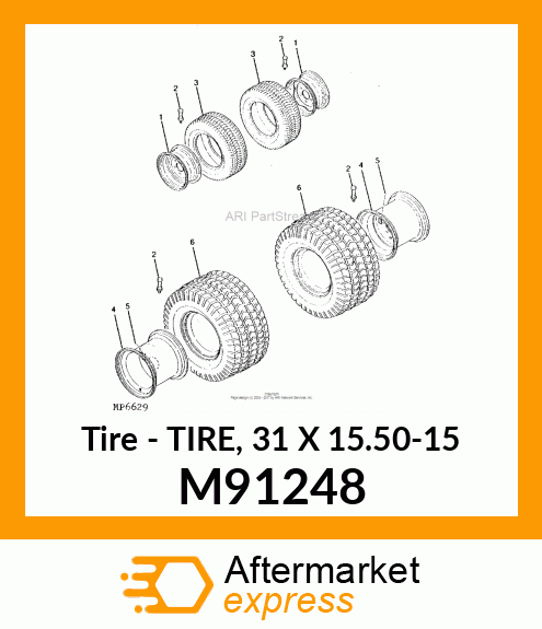 Tire - TIRE, 31 X 15.50-15 M91248