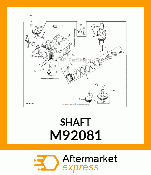 SHAFT, GOVERNOR GEAR M92081