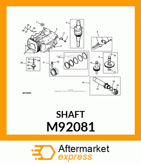 SHAFT, GOVERNOR GEAR M92081