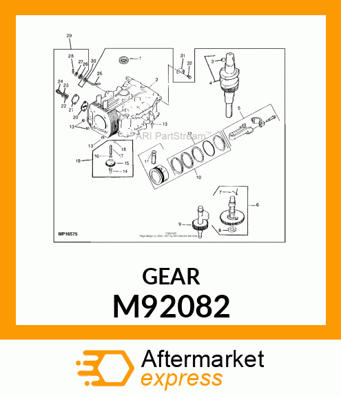 GEAR, GOVERNOR ASSEMBLY M92082