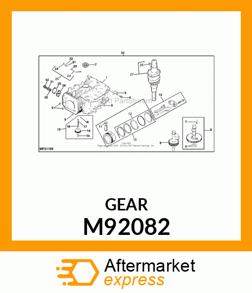 GEAR, GOVERNOR ASSEMBLY M92082