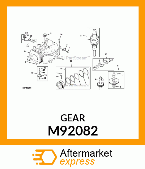 GEAR, GOVERNOR ASSEMBLY M92082