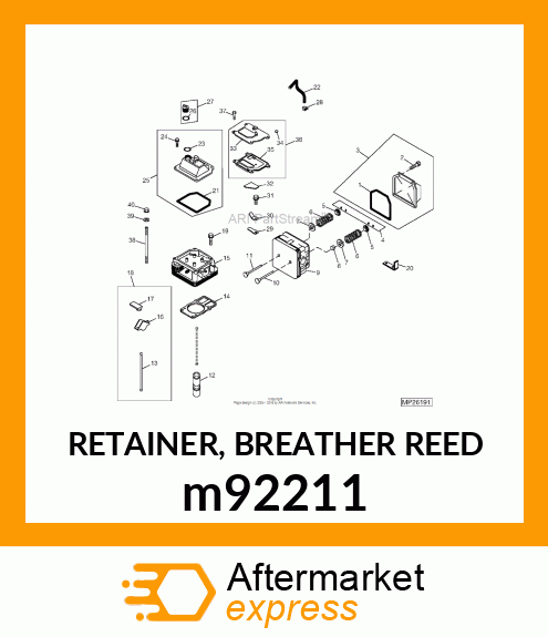 RETAINER, BREATHER REED m92211