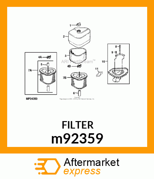 AIR FILTER, KIT,KOHLER AIR FILTER # m92359