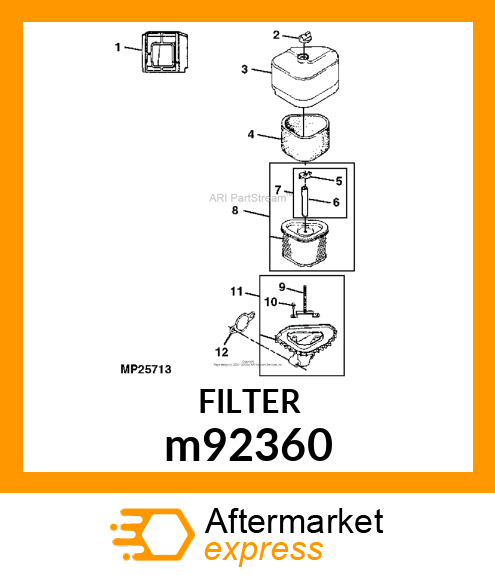 AIR FILTER, KIT,KOHLER AIR FILTER # m92360